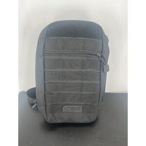 Highland Tactical Molle Web Adjustable Sling Bag and Belt Pouch, grey Black